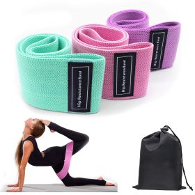 3pcs Resistance Bands for Legs and Butt; Home Yoga Exercise Workout Sports Fitness Accessories