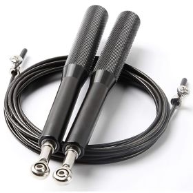 1pc Black PVC Adjustable Tangle-Free Jump Rope.