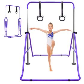 Multi-Functional Adjustable Height Children's Horizontal Gymnastic Bar with Bear Rings