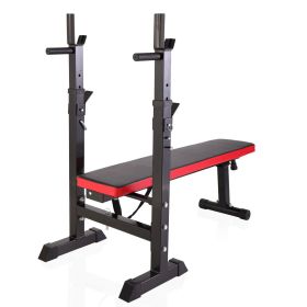 Adjustable Folding Multifunctional Workout Station and Workout Bench with Squat Rack.