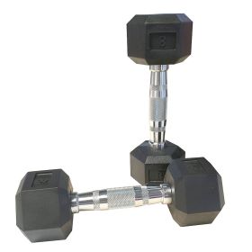 8LB 1-Pair(2pieces) HDRS Rubber Coated Solid Cast Iron Dumbbell.