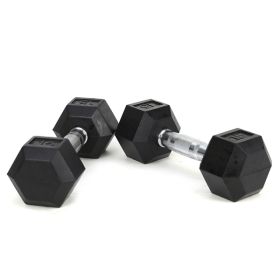 2 HDRS Rubber Coated Solid Cast Iron Dumbbells (Option: 15LB)