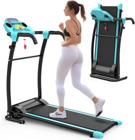 Walking Pad with Handlebar, Foldable Treadmill (Color: Blue)