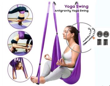 Anti-Gravity Yoga Hammock (Option: Dark purple set)