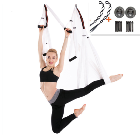 Anti-Gravity Yoga Hammock (Option: White with Hangers straps)