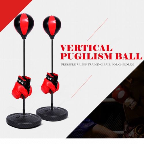 Adjustable Height Kids Punching Ball Bag with Gloves