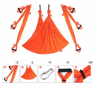 Anti-Gravity Yoga Hammock (Option: Orange set)