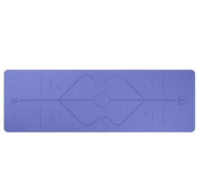 Non-Slip TPE Yoga Mat with Position Line (Option: violet)