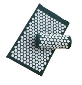 Acupressure Yoga Massage Cushion and Pillow (Option: Blackish Green-Lotus)