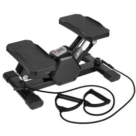 Mini Stepper Stair Stepper with Resistance Bands (Option: BlackGrey)