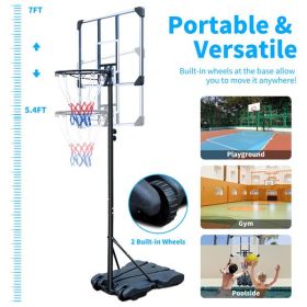 Basketball Stand with 32 Inch Backboard (Color: Black)