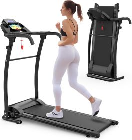Walking Pad with Handlebar, Foldable Treadmill (Color: Black)