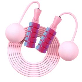 Adjustable Weighted Cordless Jumping Rope (Color: pink)