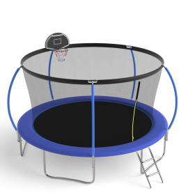 TRAMPOLINE PUMPKING STYLE WITH BASKETBALL HOOP (Color: Blue)