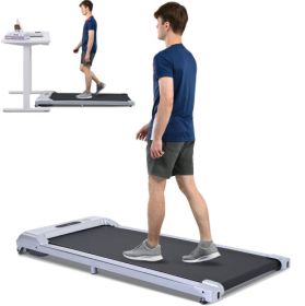 2 In 1 Under Desk Electric Treadmill. 2.5HP, Remote Control, Display, Walking, Running Machine. (Color: Silver)