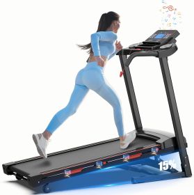 Automatic Tilt Treadmill Foldable Treadmill (Color: Black)