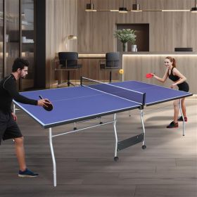 8-foot Medium-sized Table Tennis Set (Color: Blue)