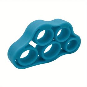 1pc Silicone Finger Expander (Fit Up To 60kg), Exercise Hand Grip, Wrist Strength Trainer, Finger Exerciser, Resistance Bands, Fitness Equipment. (Color: Deep Blue)