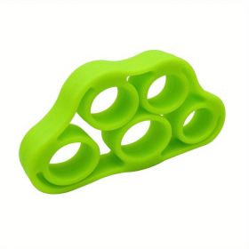 1pc Silicone Finger Expander (Fit Up To 60kg), Exercise Hand Grip, Wrist Strength Trainer, Finger Exerciser, Resistance Bands, Fitness Equipment. (Color: Green)