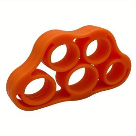 1pc Silicone Finger Expander (Fit Up To 60kg), Exercise Hand Grip, Wrist Strength Trainer, Finger Exerciser, Resistance Bands, Fitness Equipment. (Color: orange)