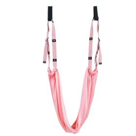 Adjustable Aerial Yoga Strap. Elastic Door Hanging Yoga Belts. Hammock Swing Fitness Handstand Rope. Training Device for Women.. (Color: pink)