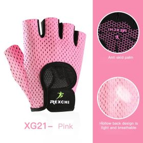 Half Finger Breathable Fitness Gloves for Gym Weightlifting, Yoga, Bodybuilding, Training and Cycling. (Ships From: China, Color: Pink M)
