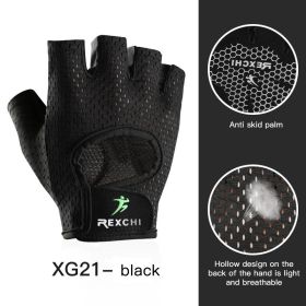 Half Finger Breathable Fitness Gloves for Gym Weightlifting, Yoga, Bodybuilding, Training and Cycling. (Ships From: China, Color: Black S)