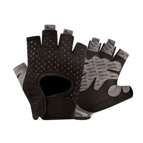 Half Finger Gym Fitness Gloves. Weightlifting, Yoga, Breathable, Anti-Slip Pad, Cycling, Sport Exercise Equipment (Color: Black, size: S)