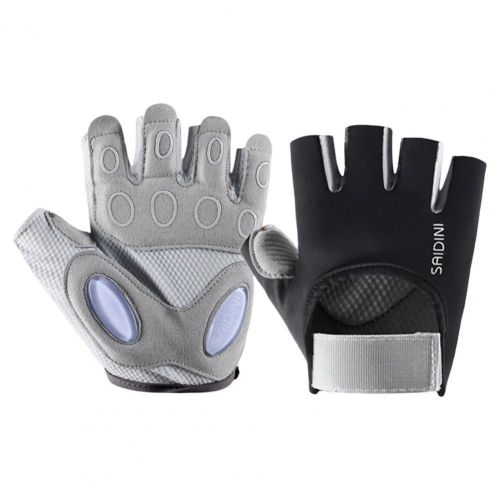 1 Pair Training Gloves. Non-slip Fingerless, Palm Protector, Sweat-wicking Riding Gloves.
