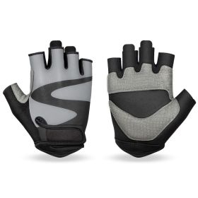 OZERO Men's Cycling Fingerless Gloves. (Color: Gray, size: L)