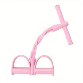 Pedal Resistance Bands. Thickened Foot Pedal Pull Rope. Yoga Equipment for Abdomen, Waist, Arm, Leg Stretching. (Color: pink)
