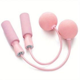 1pc Cordless Jump Rope with Weighted Ball. Skipping Rope for Sports Training. (Color: Big Ball - Pink)