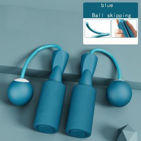 Small Ball Type Cordless Bearing Rope. Skipping Training Rope. (Color: Blue-small Ball)