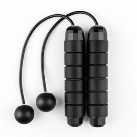 A Pair of Small Ball Tangle-Free Skipping Rope for Fitness. (Color: Black)