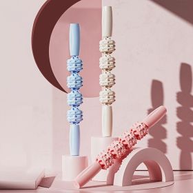 Fitness Training Yoga Massage Roller. Massage Stick. Muscle Massager for Relieving Muscle Soreness, Muscle Pain and Back Pains. (Color: 3 Wheels Of Massage [pink])