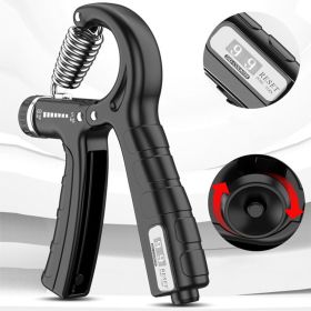 1pc Hand Grip Strength Trainer. Adjustable Resistance Non-Slip Gripper. (Color: Black (Smart Counting))
