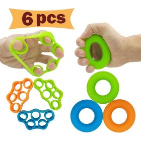 Finger Exerciser, Grip Trainer, Hand Strengthener to Relieve Wrist Pain, Carpal Tunnel. (Items: 6pc Finger Trainer)