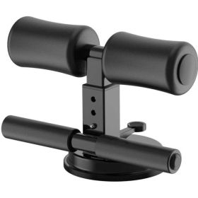 Sit Up Bar. Portable Sit Up Exercise Equipment with Strong Suction Cups and Adjustable Foot Holder. (Color: Black)