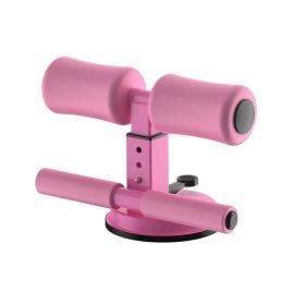 Sit Up Bar. Portable Sit Up Exercise Equipment with Strong Suction Cups and Adjustable Foot Holder. (Color: pink)