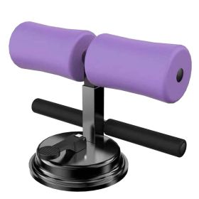 Sit Up Bar. Portable Sit Up Exercise Equipment with Strong Suction Cups and Adjustable Foot Holder. (Color: Purple)