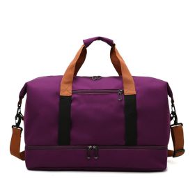 Foldable Waterproof Gym Bag. Carry Duffel Bag for Sports and Travel. (Color: Purple)