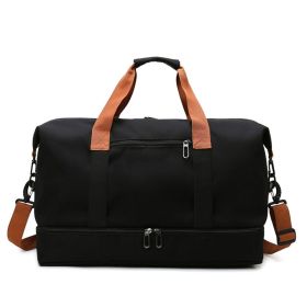 Foldable Waterproof Gym Bag. Carry Duffel Bag for Sports and Travel. (Color: Black)