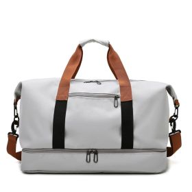 Foldable Waterproof Gym Bag. Carry Duffel Bag for Sports and Travel. (Color: Grey)