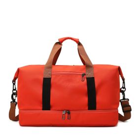 Foldable Waterproof Gym Bag. Carry Duffel Bag for Sports and Travel. (Color: orange)