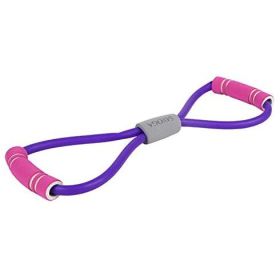 Stretch Resistance Fitness Exercise Band. Pilates (Color: purple band)