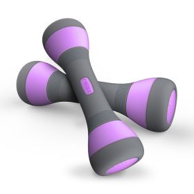 1 pair Ladies Adjustable Dumbbells, Fitness Equipment Barbell Tablets, Cast Iron Coated Plastic Yoga Dumbbell, Plastic Dumbbells 2 kilos to 4 kilos. (Color: Purple)