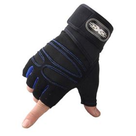 Half Finger Lifting Gloves, Weight, Exercises, Body Building, Training, Sport, Gym, Fitness Gloves for Men and Women (Color: Blue, size: XL)