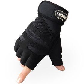 Half Finger Lifting Gloves, Weight, Exercises, Body Building, Training, Sport, Gym, Fitness Gloves for Men and Women (Color: Black, size: XL)