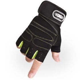 Half Finger Lifting Gloves, Weight, Exercises, Body Building, Training, Sport, Gym, Fitness Gloves for Men and Women (Color: Green, size: M)