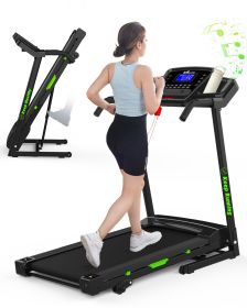 FYC Folding Treadmill for Home and Office Use. Walking, Jogging, Running Machine Incline Treadmill. 330LBS Weight Capacity. (Color: Green)